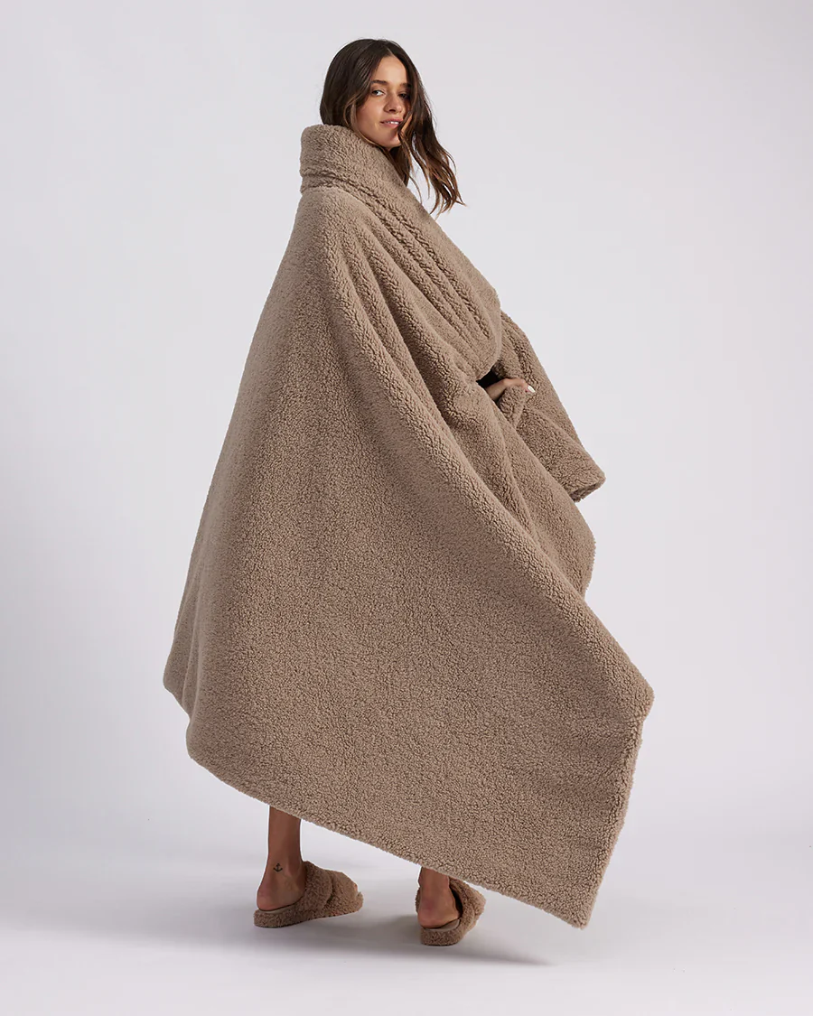 Faux Fur Throw Blanket - Warm Grey - Image 7