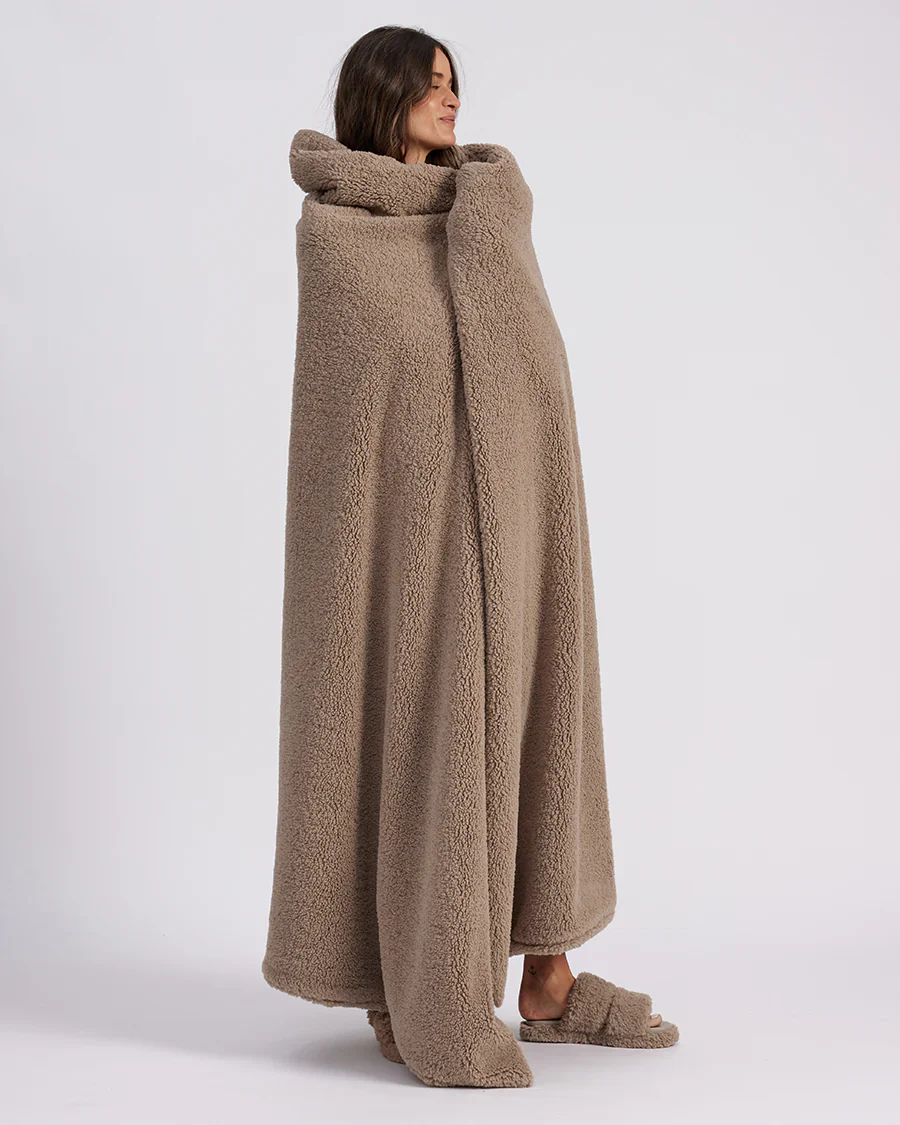 Faux Fur Throw Blanket - Warm Grey - Image 8