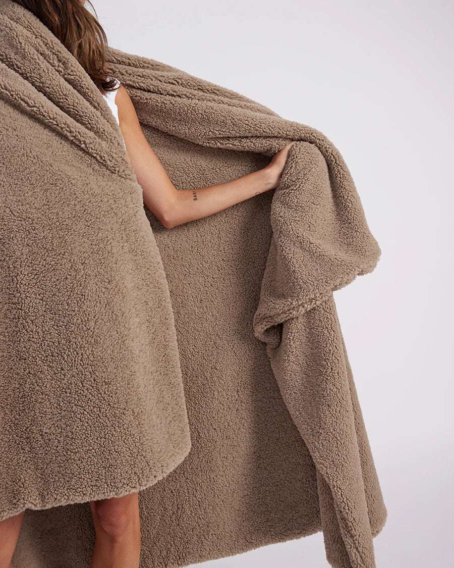 Faux Fur Throw Blanket - Warm Grey - Image 9