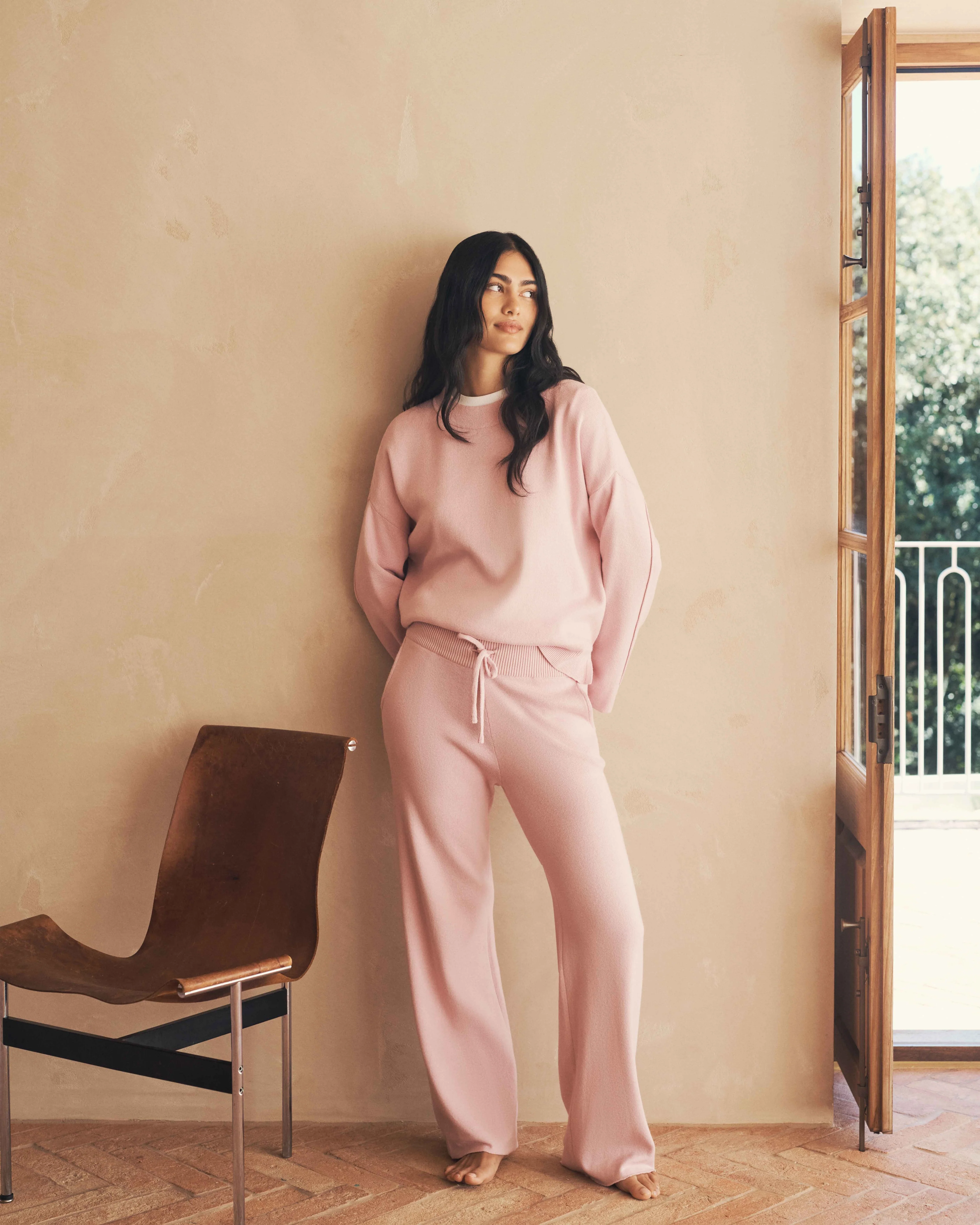 Cotton Cashmere Pant - Rose - Image 7