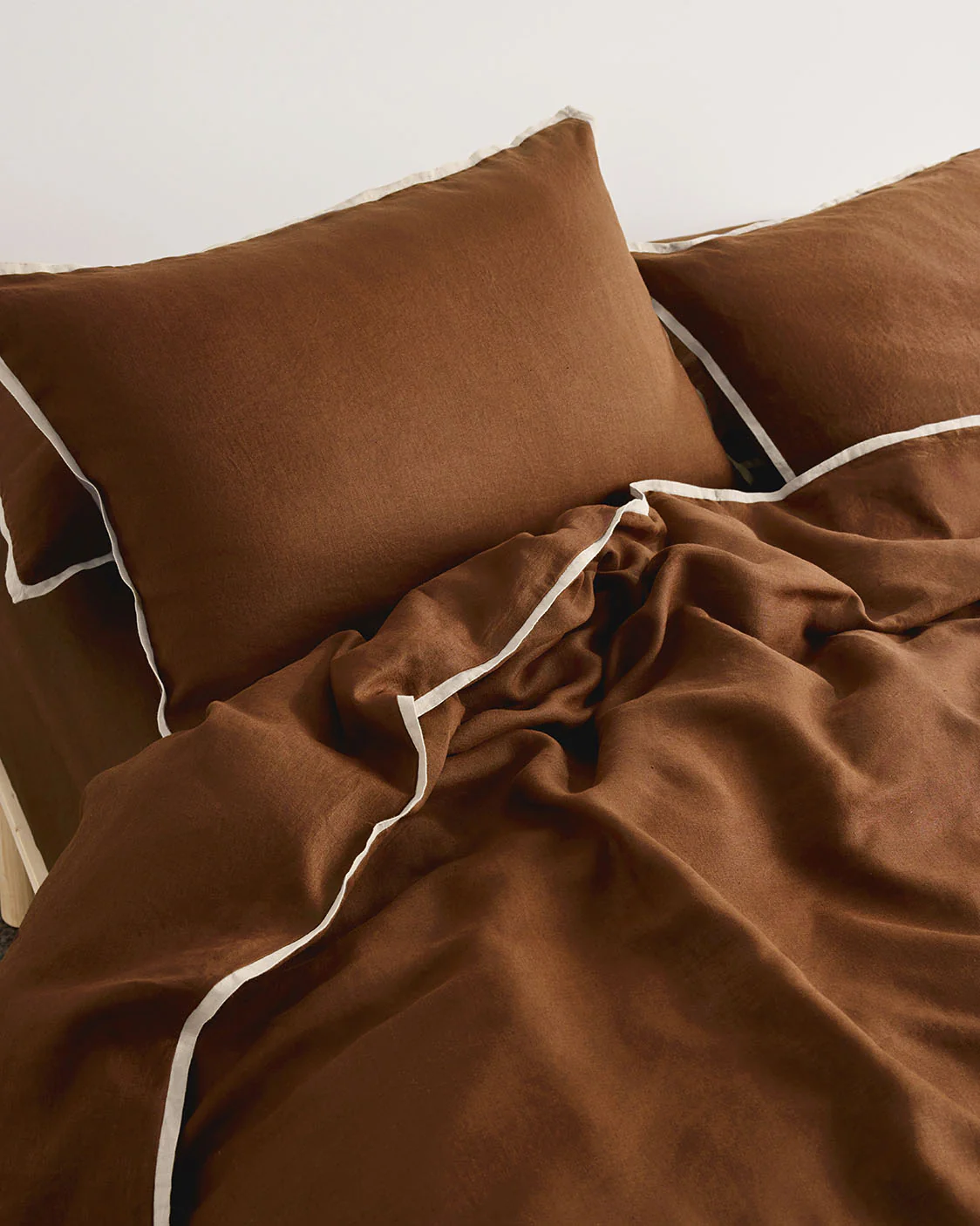 Linen Quilt Cover - Toffee - Image 3