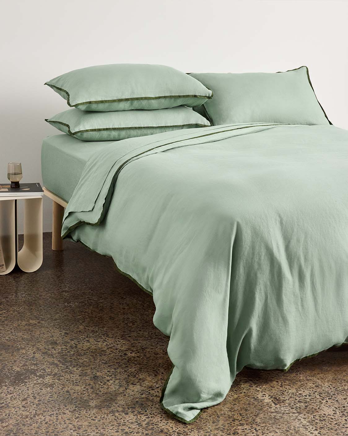 Linen Pillowcase Pair - Spearmint - Image 2