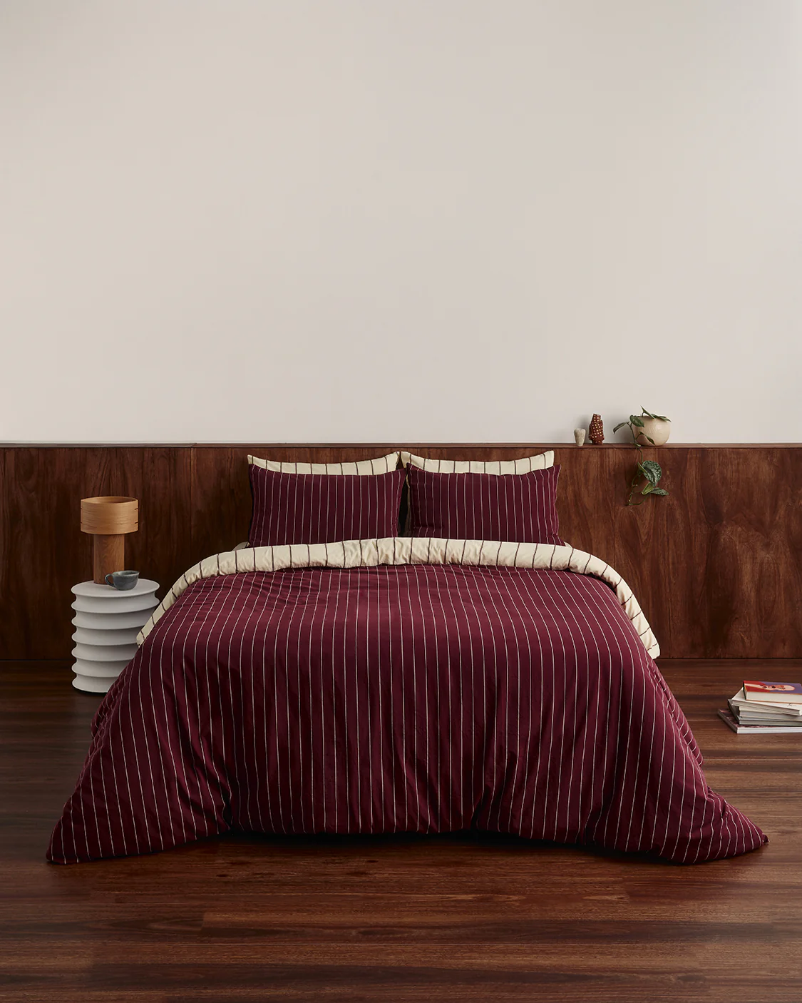 Quilt Cover - Chamomile/Wine - Image 3