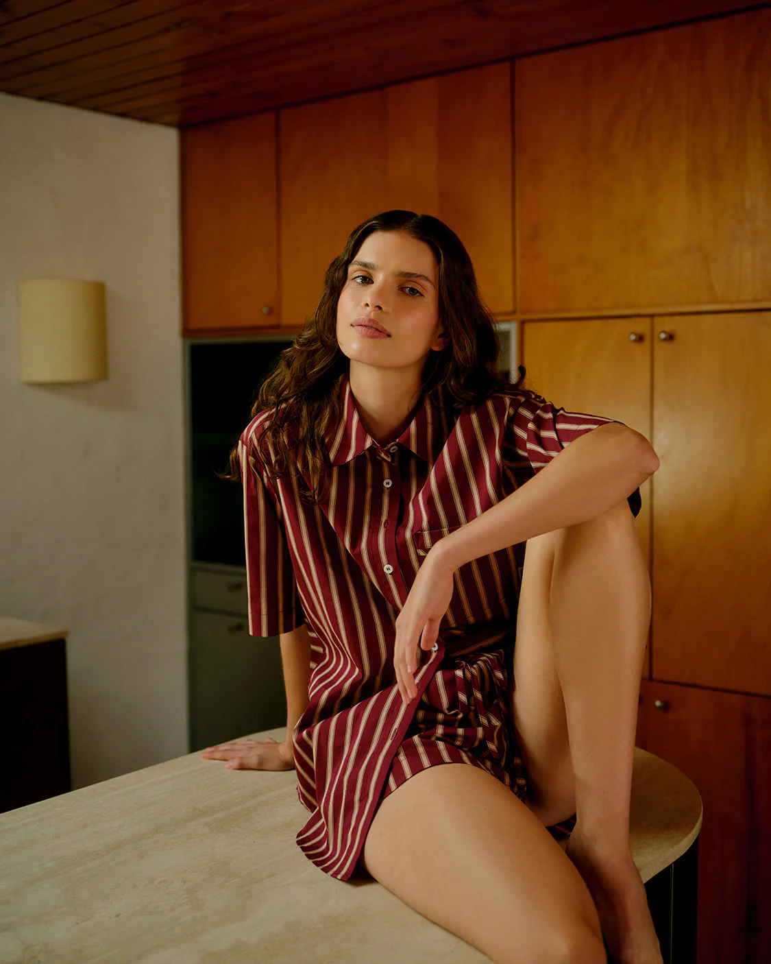 Short Sleeve Shirt - Wine - Image 2